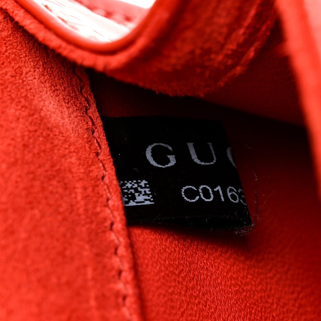 Gucci Patent Microguccissima Small Broadway Clutch Red
