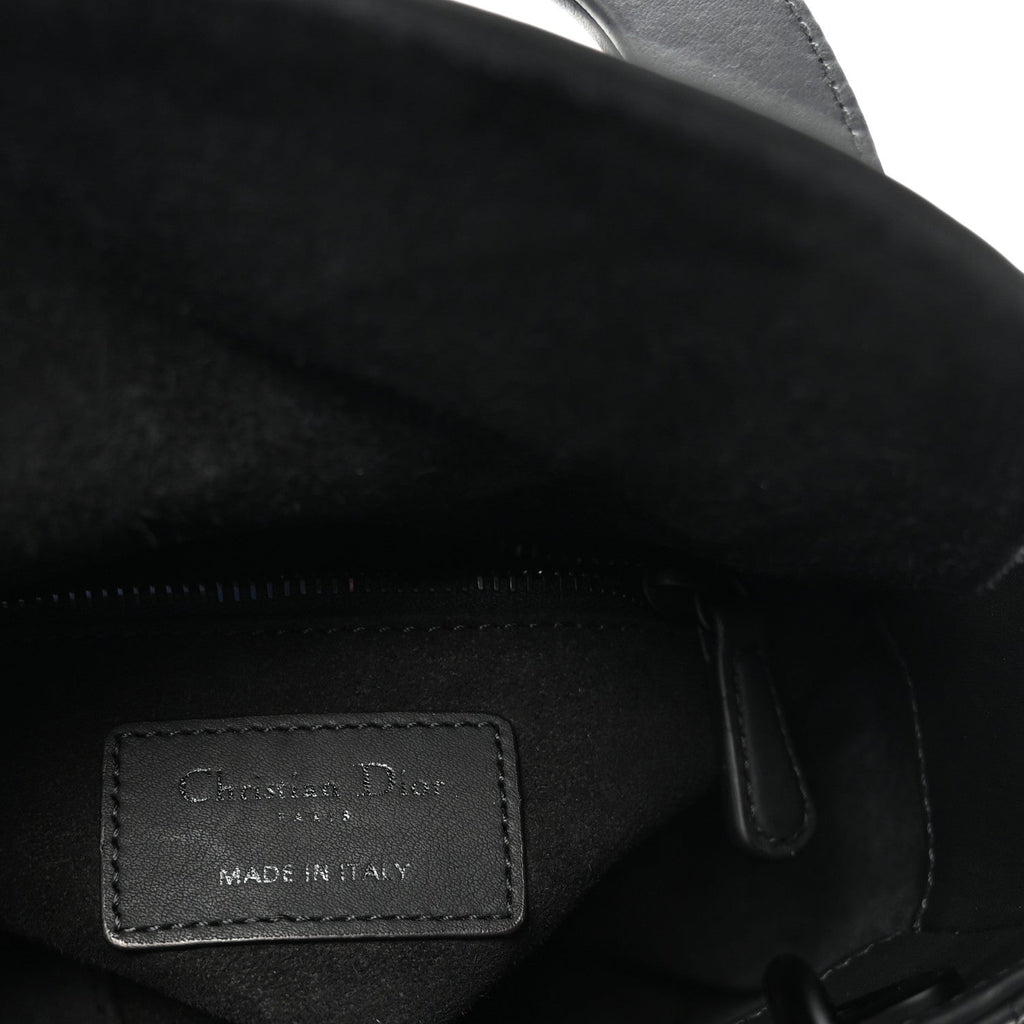 Christian Dior Ultra Matte Calfskin Cannage Mini Lady Dior Black