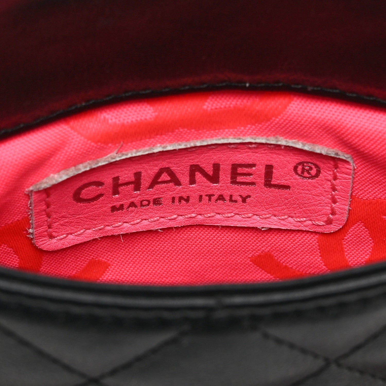 Chanel Calfskin Quilted Cambon Crossbody Messenger Black White