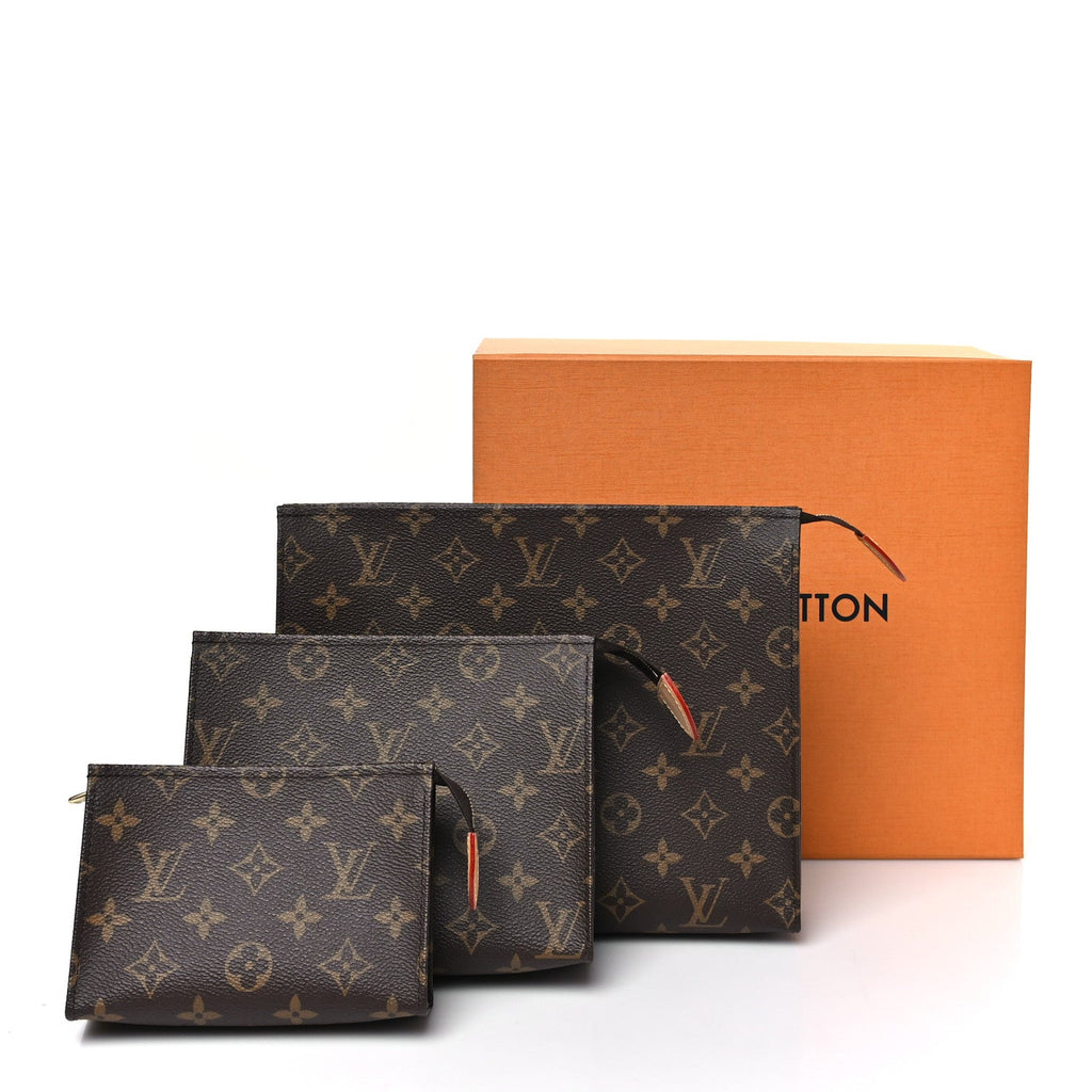 Louis Vuitton Monogram Trio Toilet Pouch Set