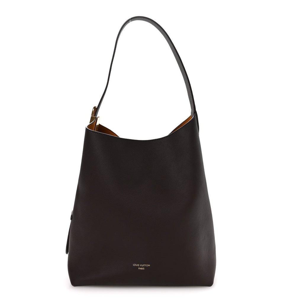 Louis Vuitton Grained Calfskin Low Key Hobo MM Chocolate