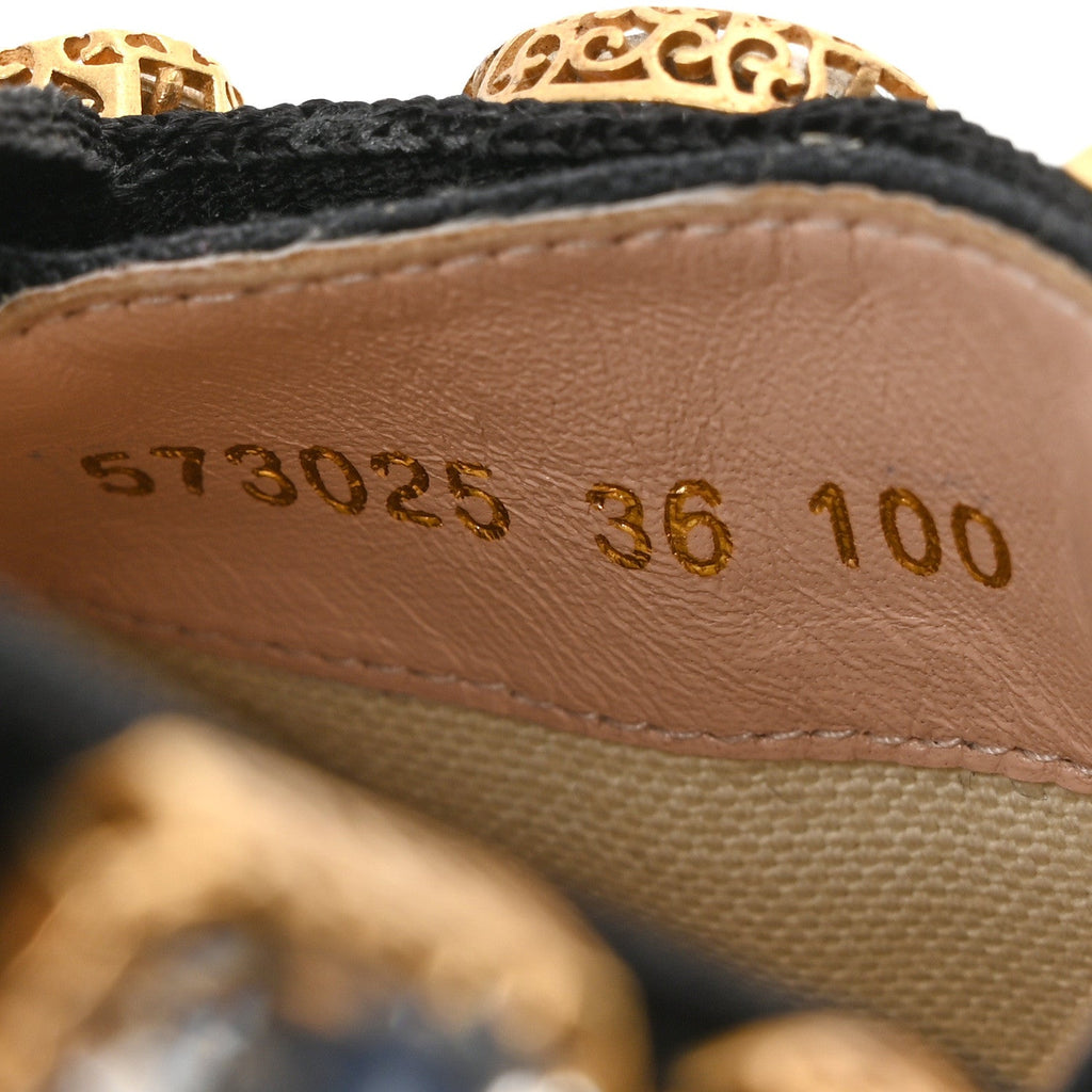 Gucci Canvas Crystal Embellished Espadrilles 36 Black