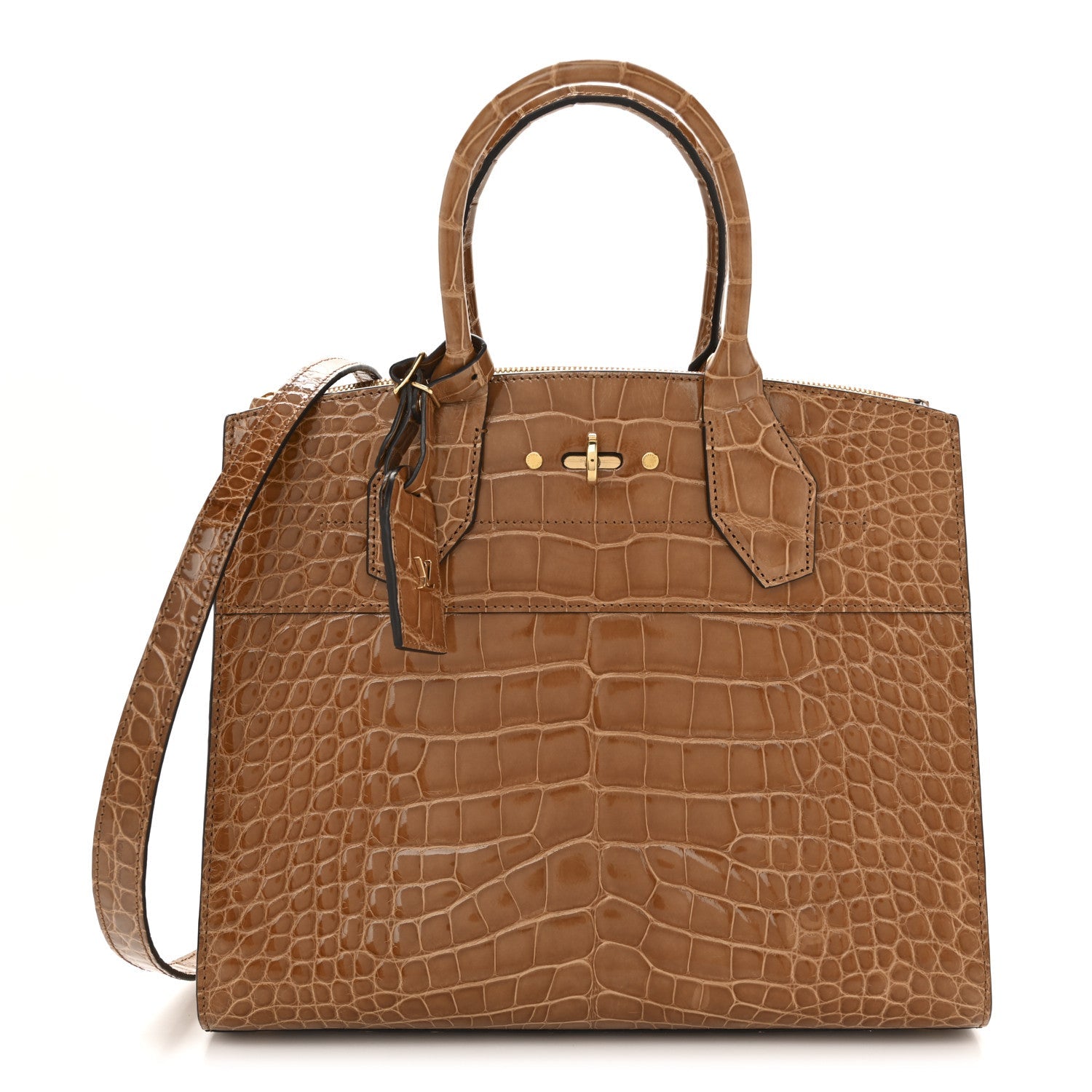 Louis Vuitton Alligator City Steamer MM Sienna Brown
