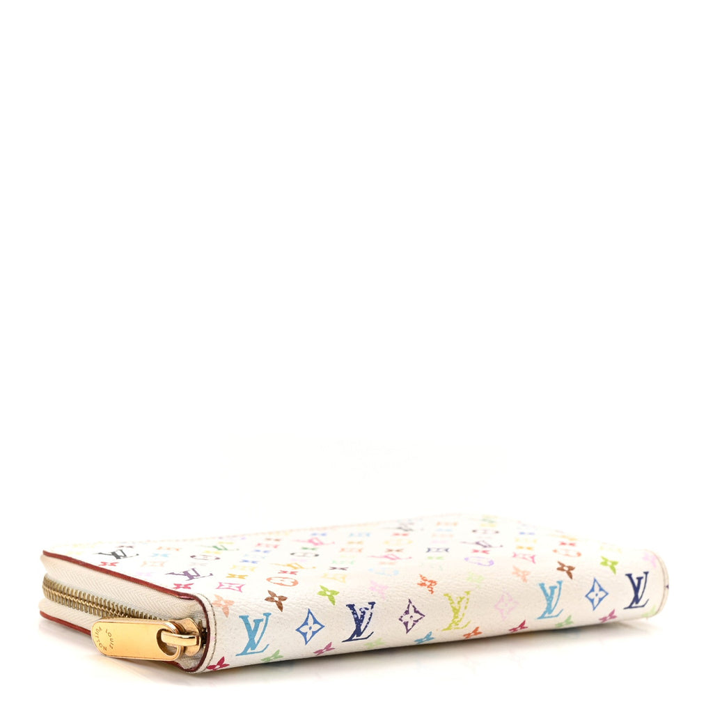 Louis Vuitton Monogram Multicolor Zippy Wallet White Litchi