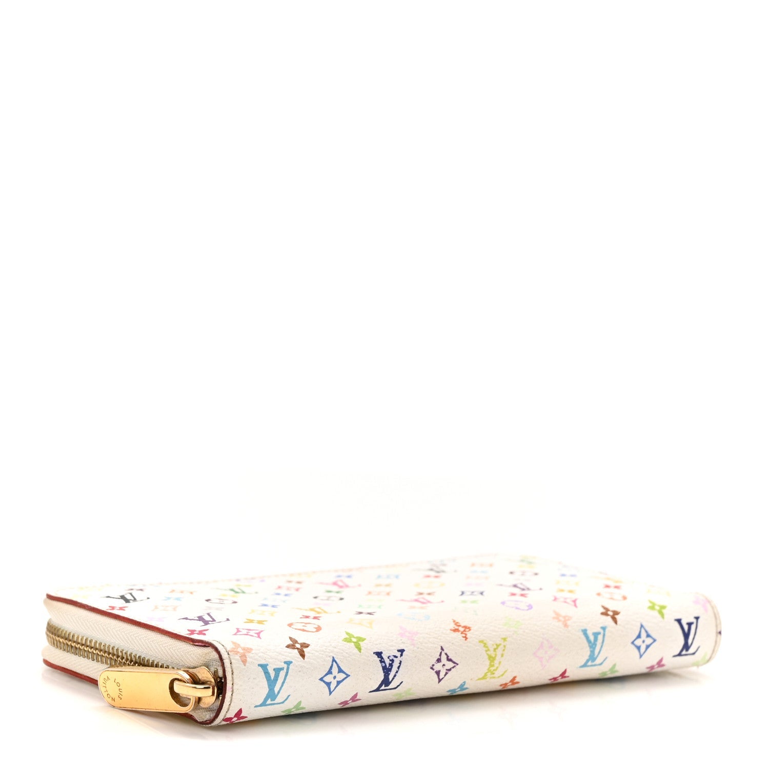 Louis Vuitton Monogram Multicolor Zippy Wallet White Litchi