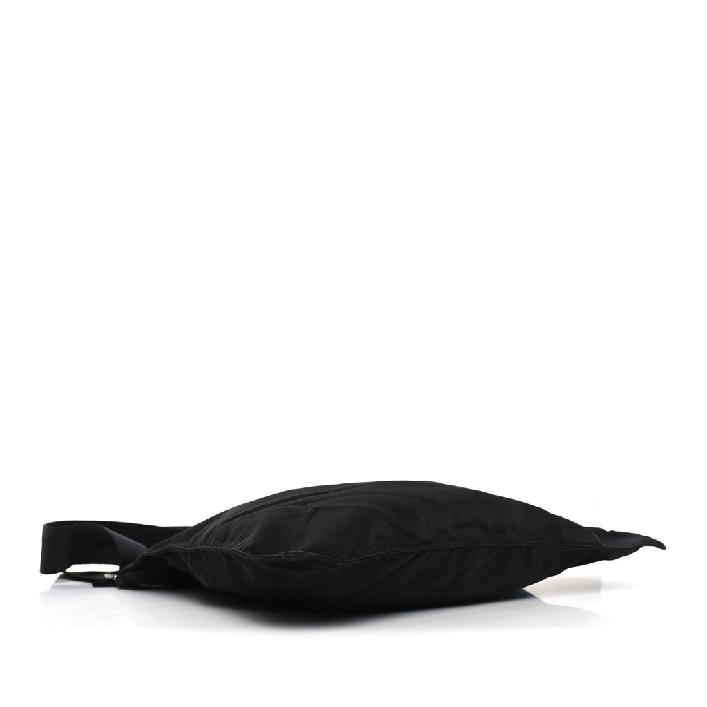 Prada Nylon Flat Messenger Bag Black