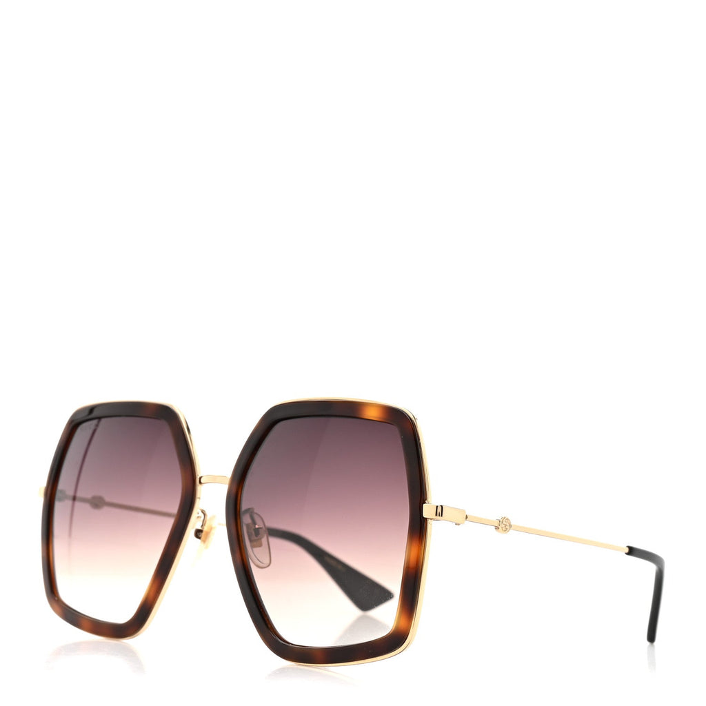 Gucci Acetate Oversize Square Frame GG0106S Sunglasses Tortoise