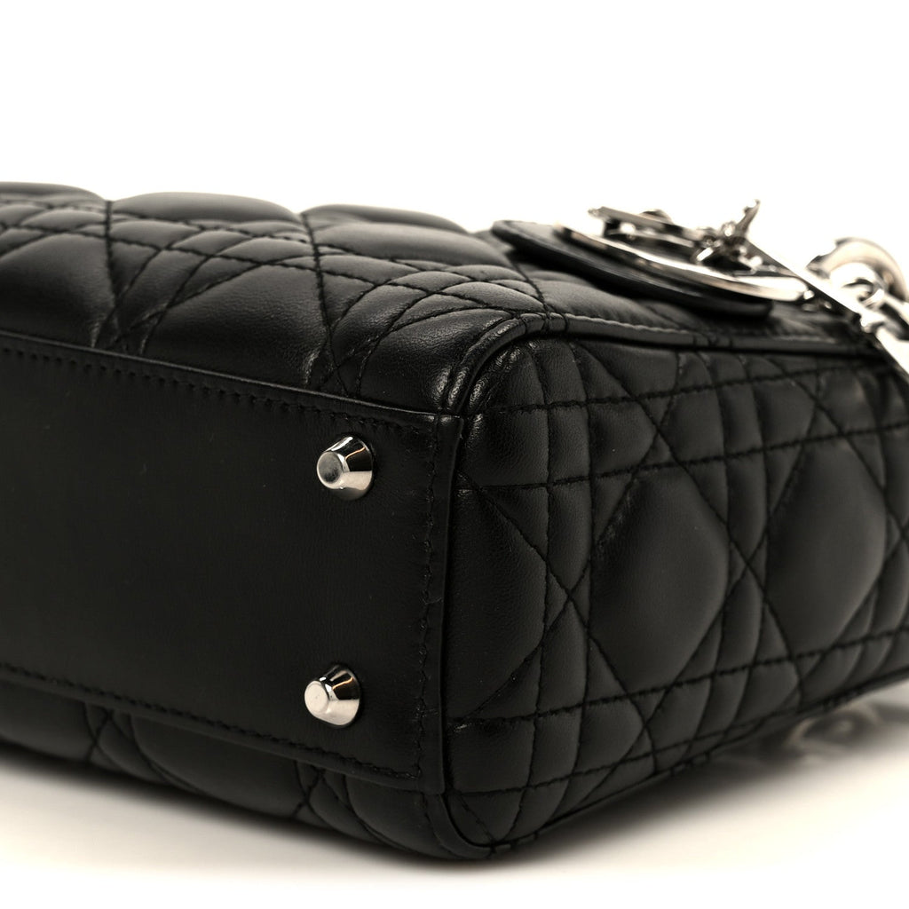 Christian Dior Lambskin Cannage Mini Lady Dior Black