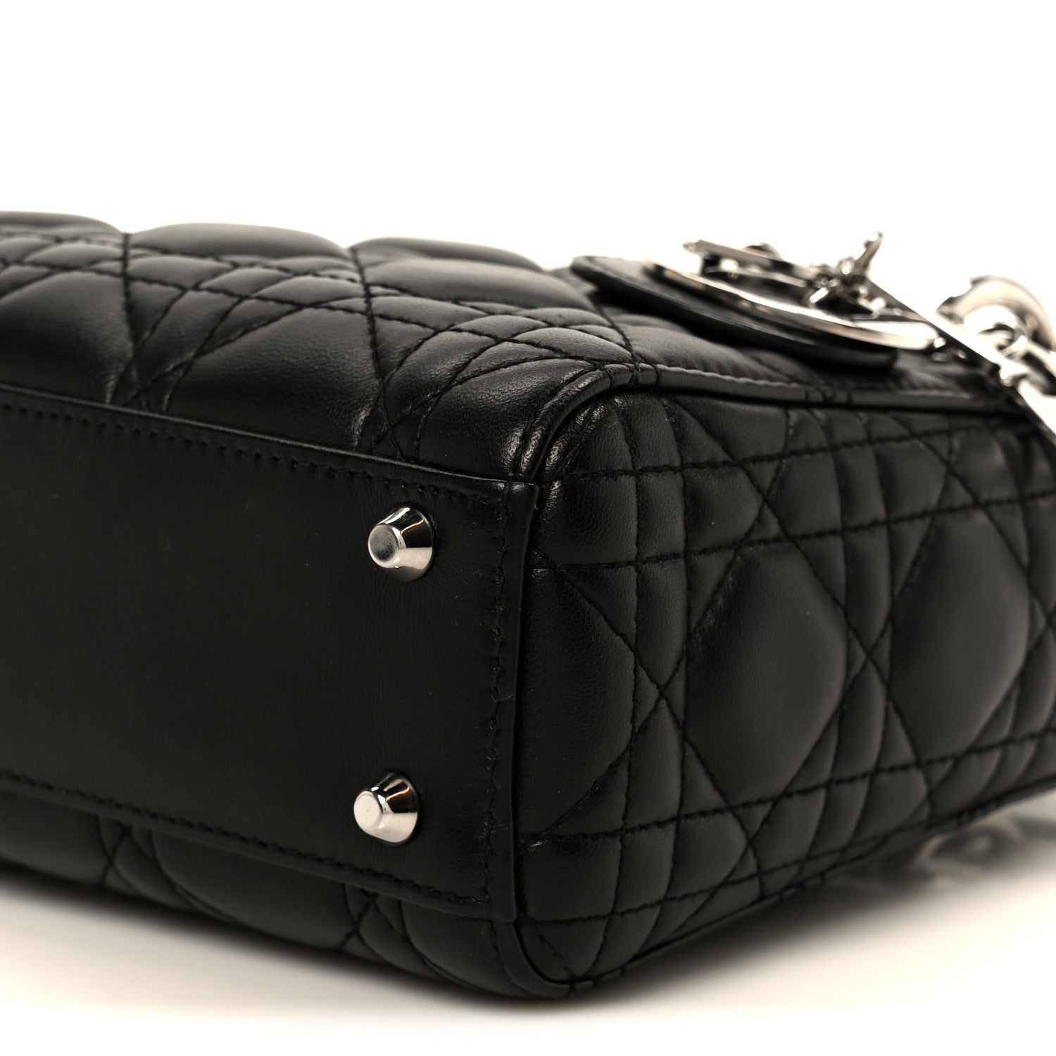 Christian Dior Lambskin Cannage Mini Lady Dior Black