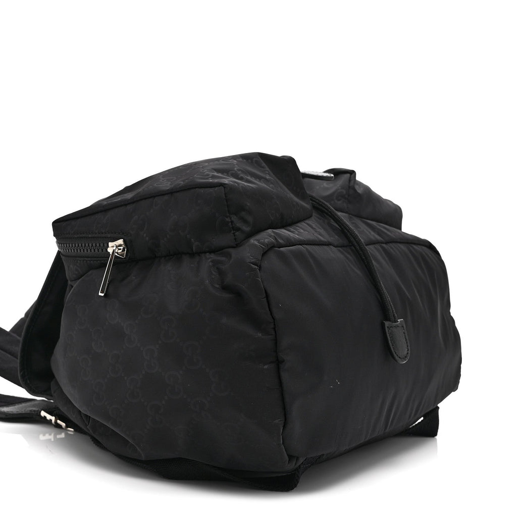 Gucci Nylon Monogram Medium Light Single Buckle Backpack Black