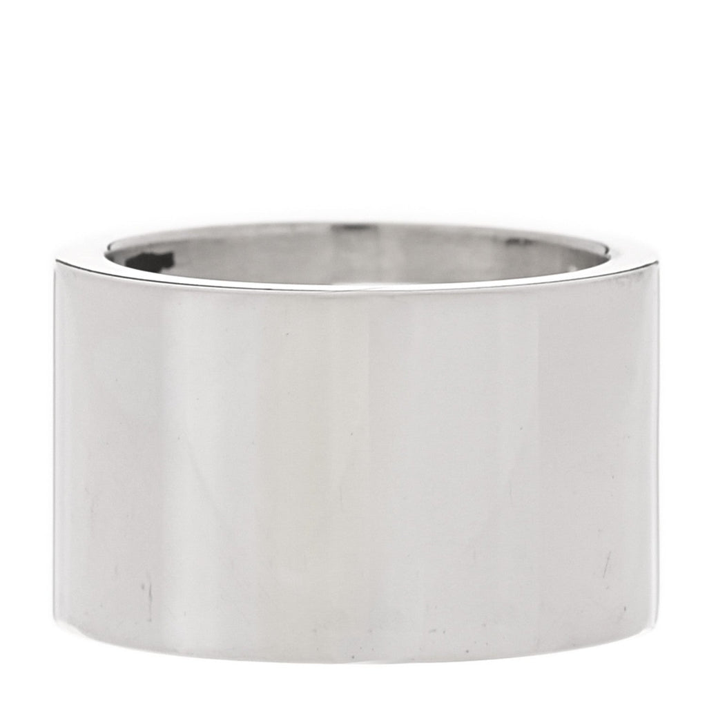Gucci Sterling Silver Wide G Cutout Ring 49 5