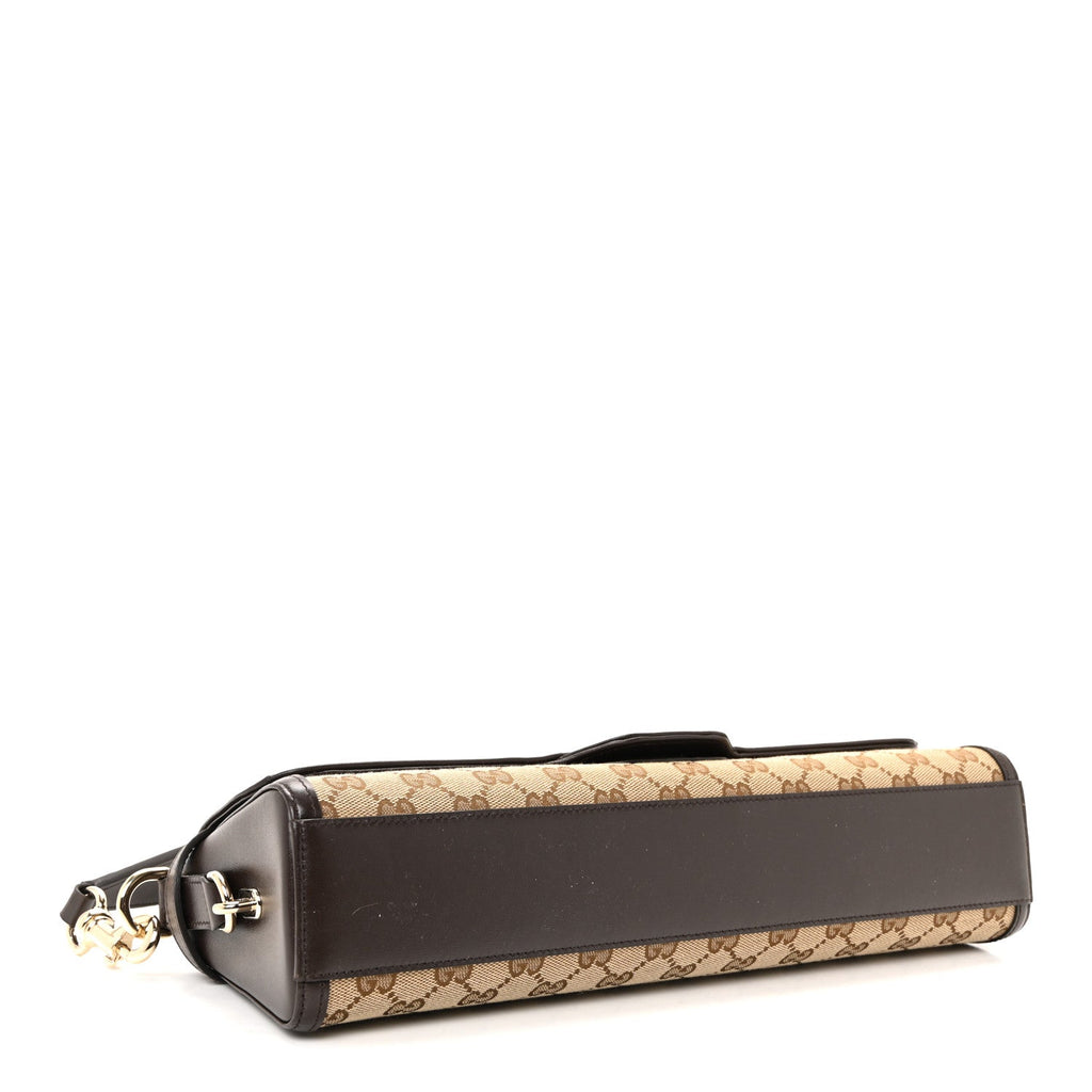 Gucci GG Monogram Medium Luce Shoulder Bag Beige Ebony