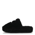 Chanel Shearling CC Flat Mules 40 Black