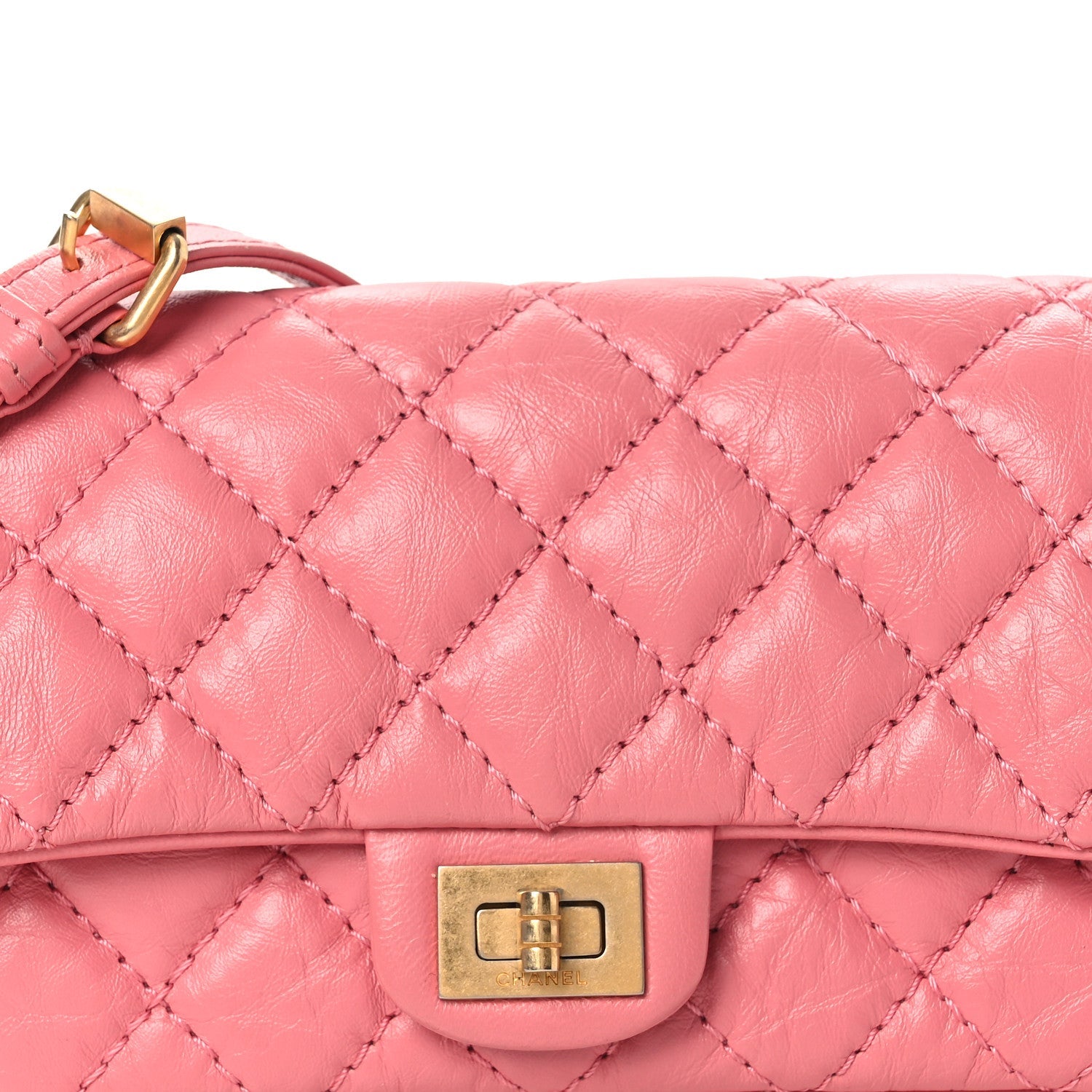Chanel Aged Calfskin Quilted 2.55 Reissue Flap Belt Bag Pink
