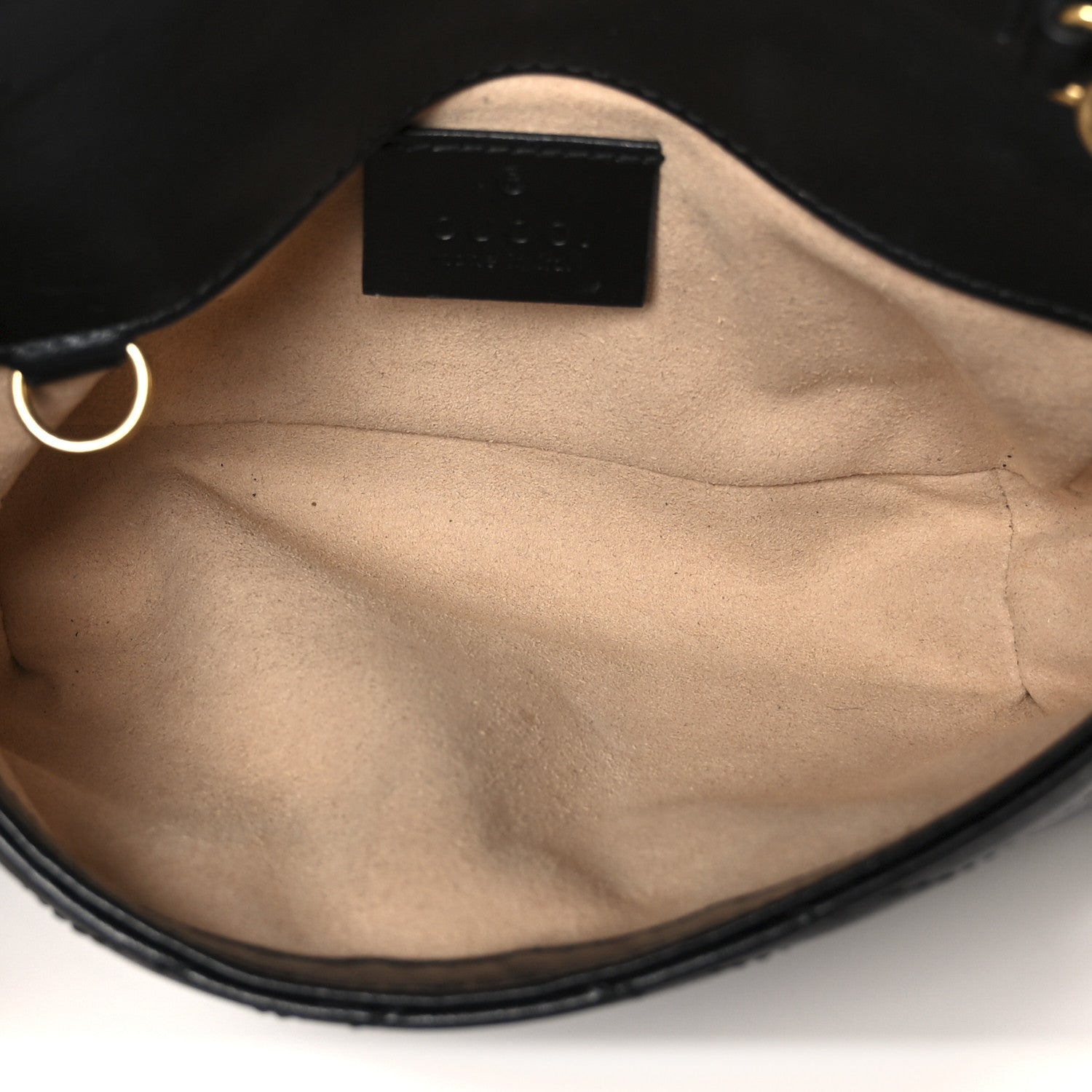 Gucci Calfskin Matelasse Super Mini GG Marmont Shoulder Bag Black