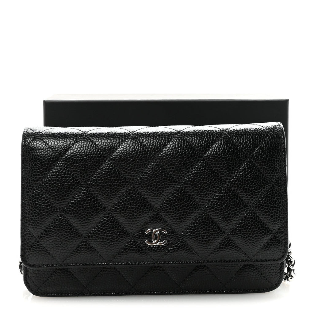 Chanel Caviar Quilted Wallet on Chain WOC Black