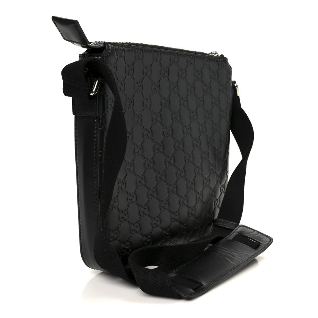 Gucci Guccissima Signature Small Messenger Bag Black