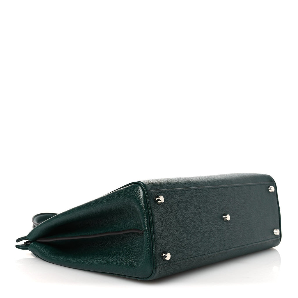 Gucci Grainy Calfskin Medium Zumi Top Handle Bag Vintage Green