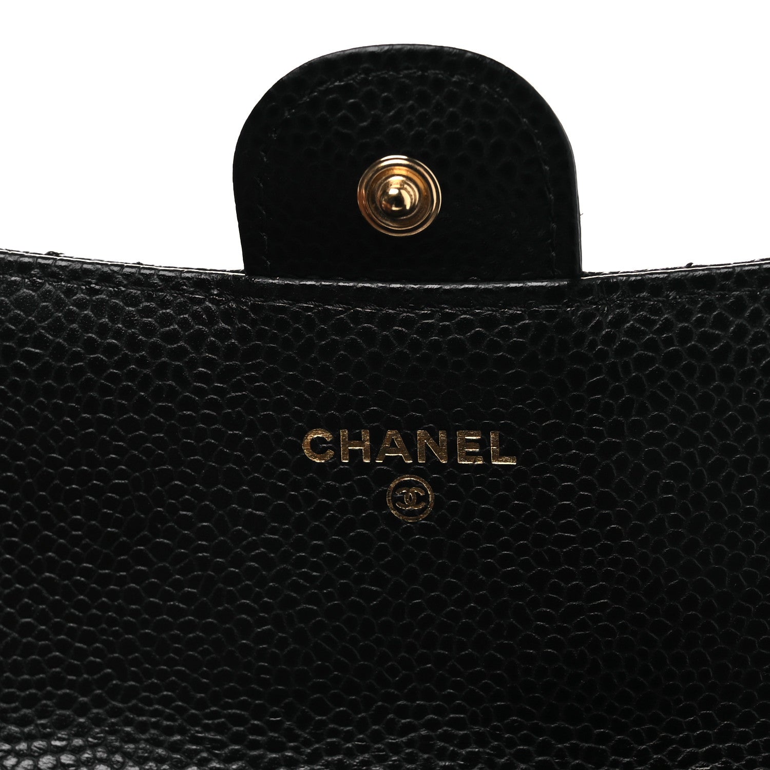 Caviar Quilted Large Gusset Flap Wallet Black
