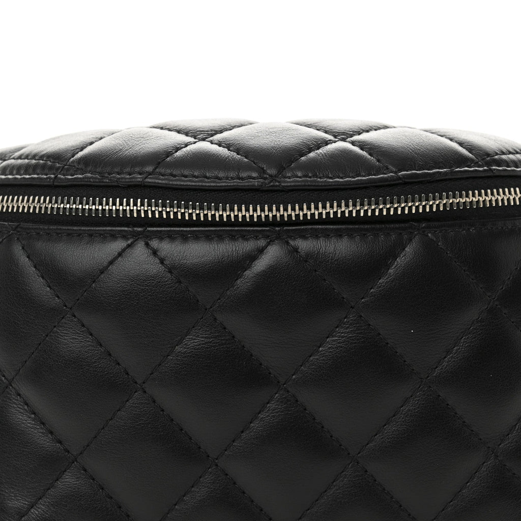 Chanel Calfskin Quilted Uniform Waist Belt Bag Black