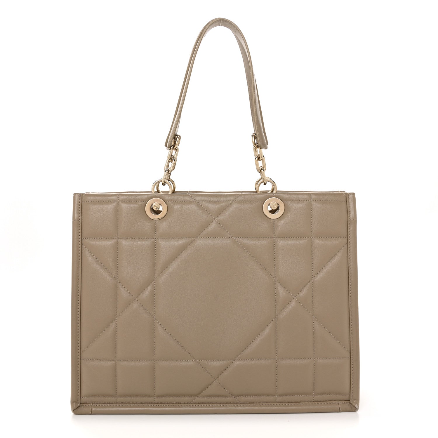 Christian Dior Calfskin Archicannage Medium Essential Tote Beige
