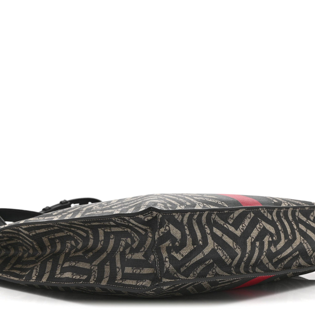 Gucci GG Supreme Monogram Caleido Web Vertical Tote Black