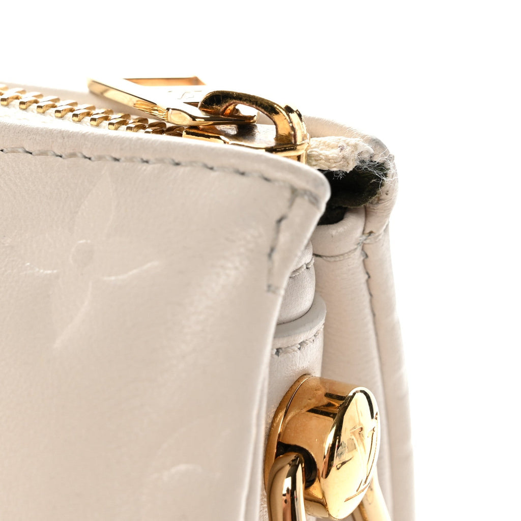 Louis Vuitton Lambskin Embossed Monogram Coussin PM Beige Cream
