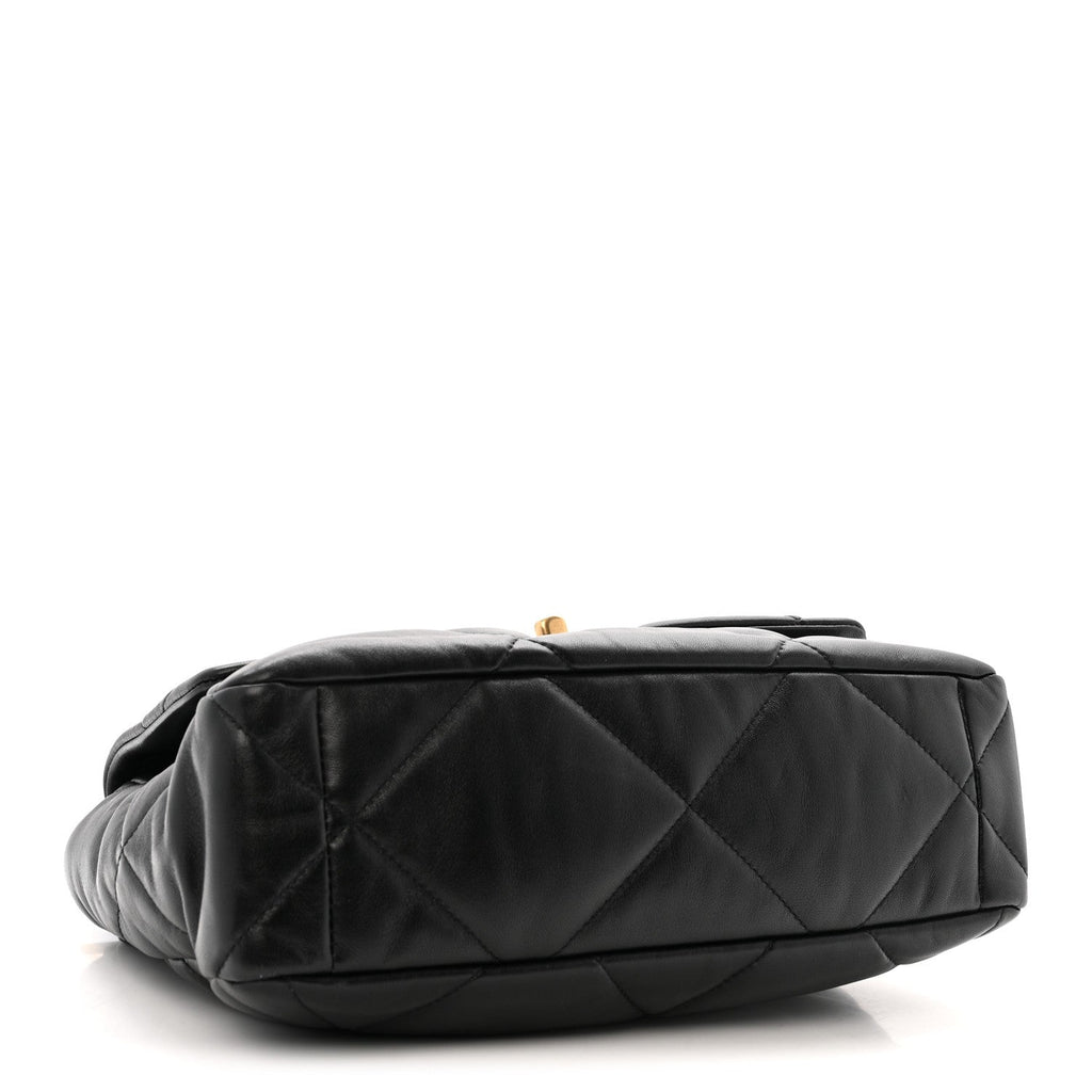 Chanel Lambskin Quilted Large Chanel 19 Flap Black