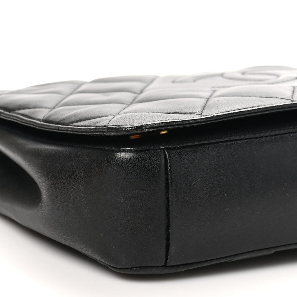 Chanel Lambskin Quilted Large Diamond CC Flap Black