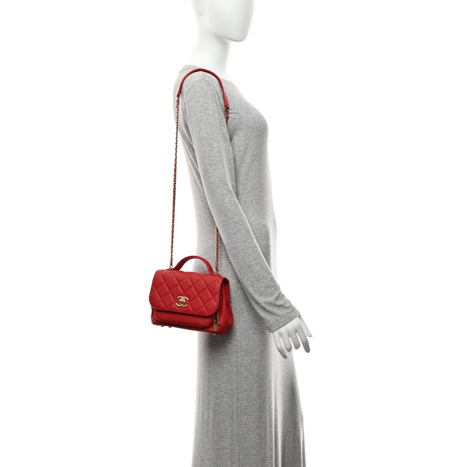 Chanel Caviar Quilted Small Business Affinity Flap Red