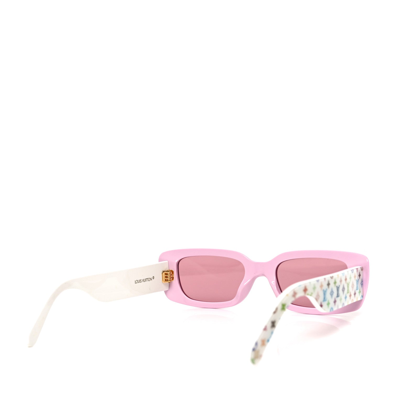Louis Vuitton LV X TM Acetate Monogram Multicolor Cat Eye Sunglasses Z2711W Rose White