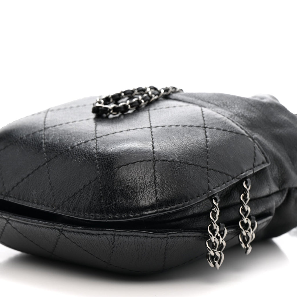 Chanel Calfskin Quilted Small Gabrielle Bucket Black
