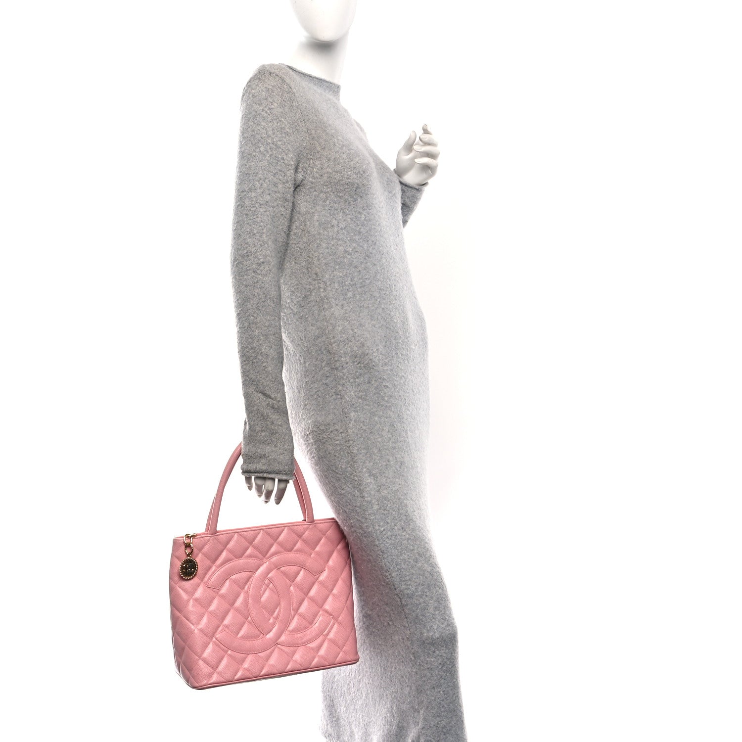 Chanel Caviar Quilted Medallion Tote Light Pink