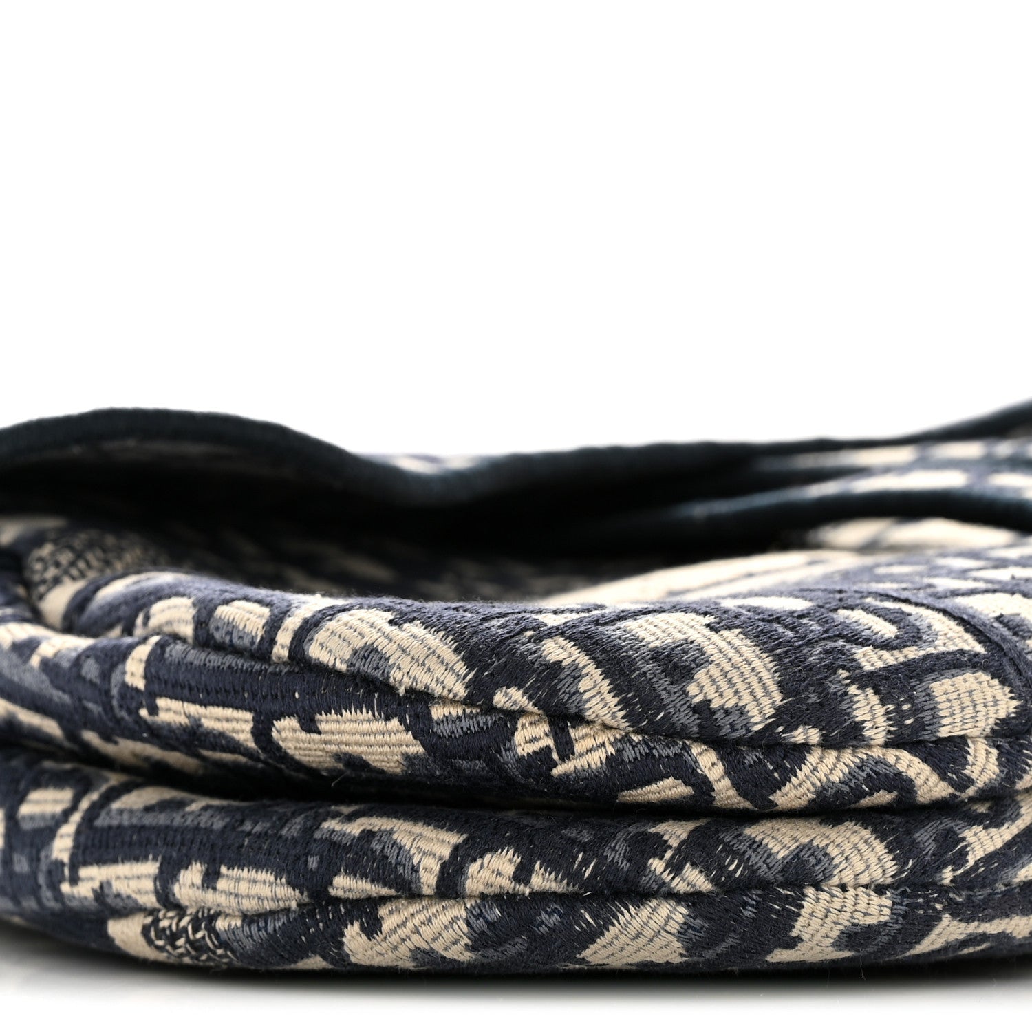 Christian Dior Oblique Embroidered Saddle Bag Blue