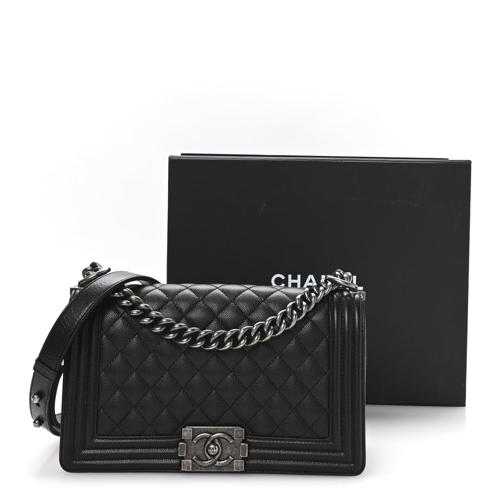 Chanel Caviar Quilted Medium Boy Flap Black
