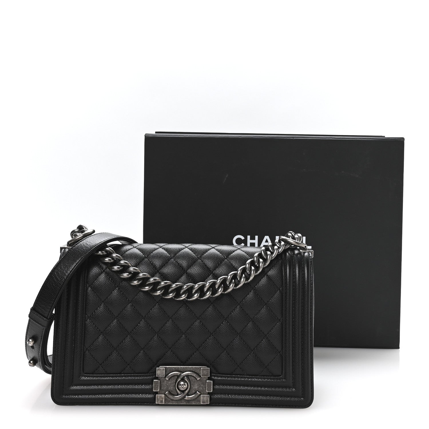 Chanel Caviar Quilted Medium Boy Flap Black