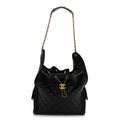 Chanel Shiny Crumpled Calfskin Quilted Medium Chanel 25 Handbag Black