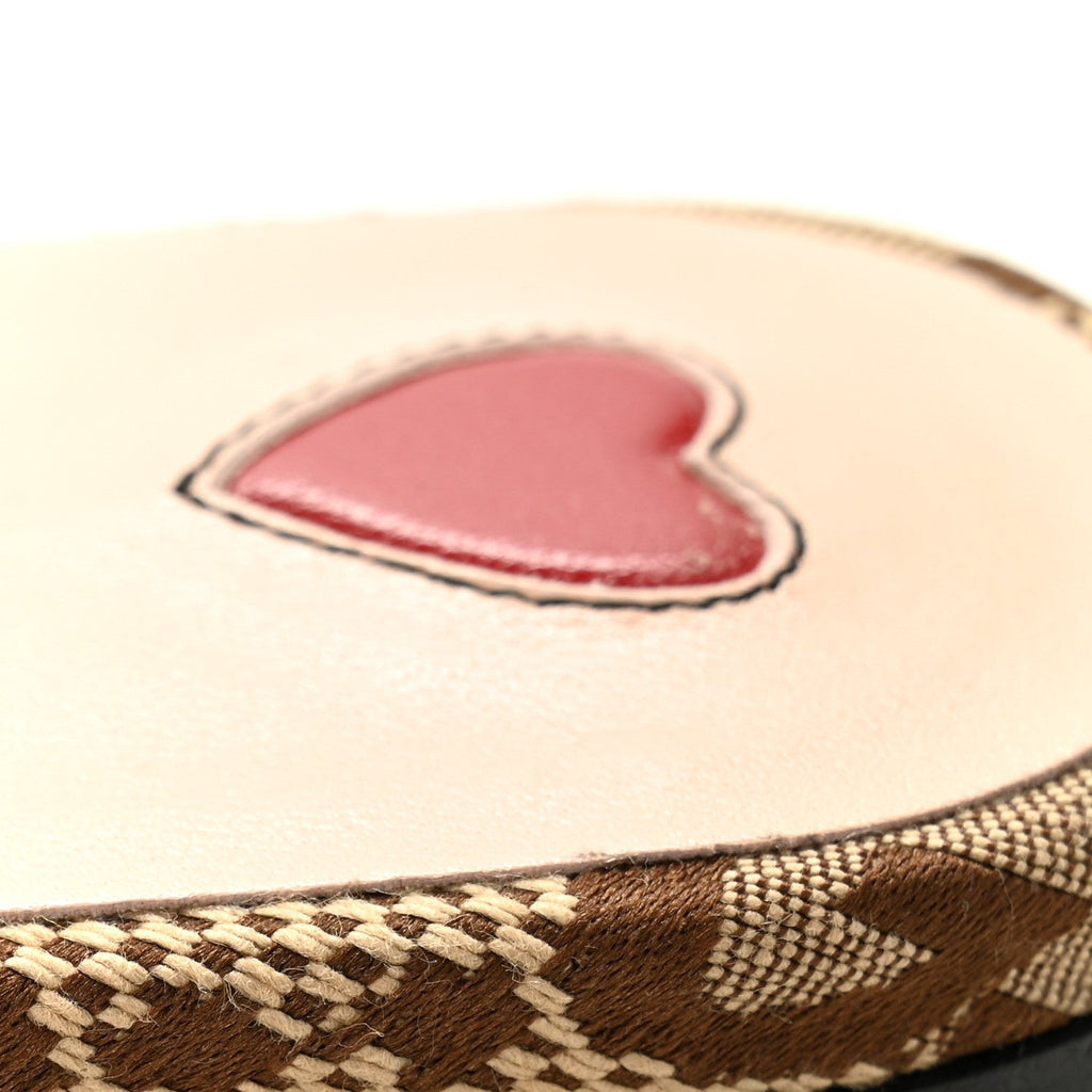 Gucci Monogram Jumbo GG Malaga Kid Womens Princetown Slippers 35 Camel Ebony New Acero Beige