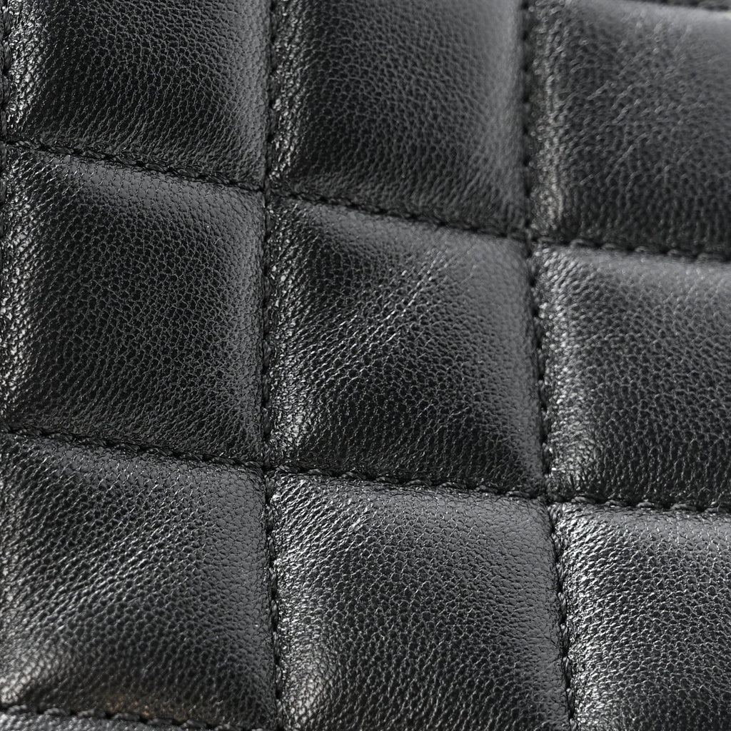 Chanel Lambskin Quilted Mini Rectangular Pearl Crush Flap Black