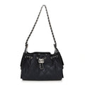Chanel Metallic Caviar Quilted Mini Chanel 25 Handbag Dark Blue