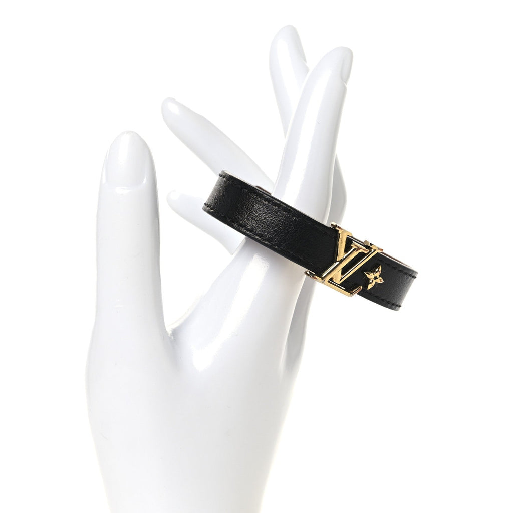 Louis Vuitton Calfskin LV Iconic Bracelet 17 Black
