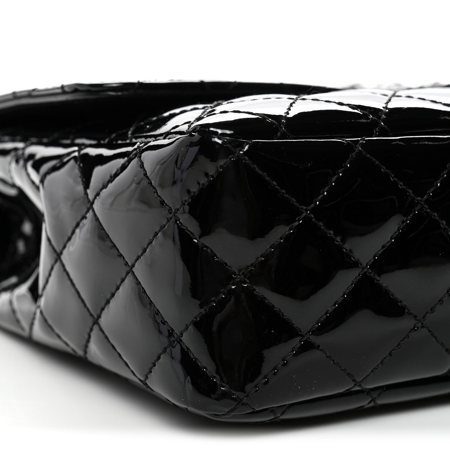 Chanel Patent Quilted Secret Label Medium Flap Black