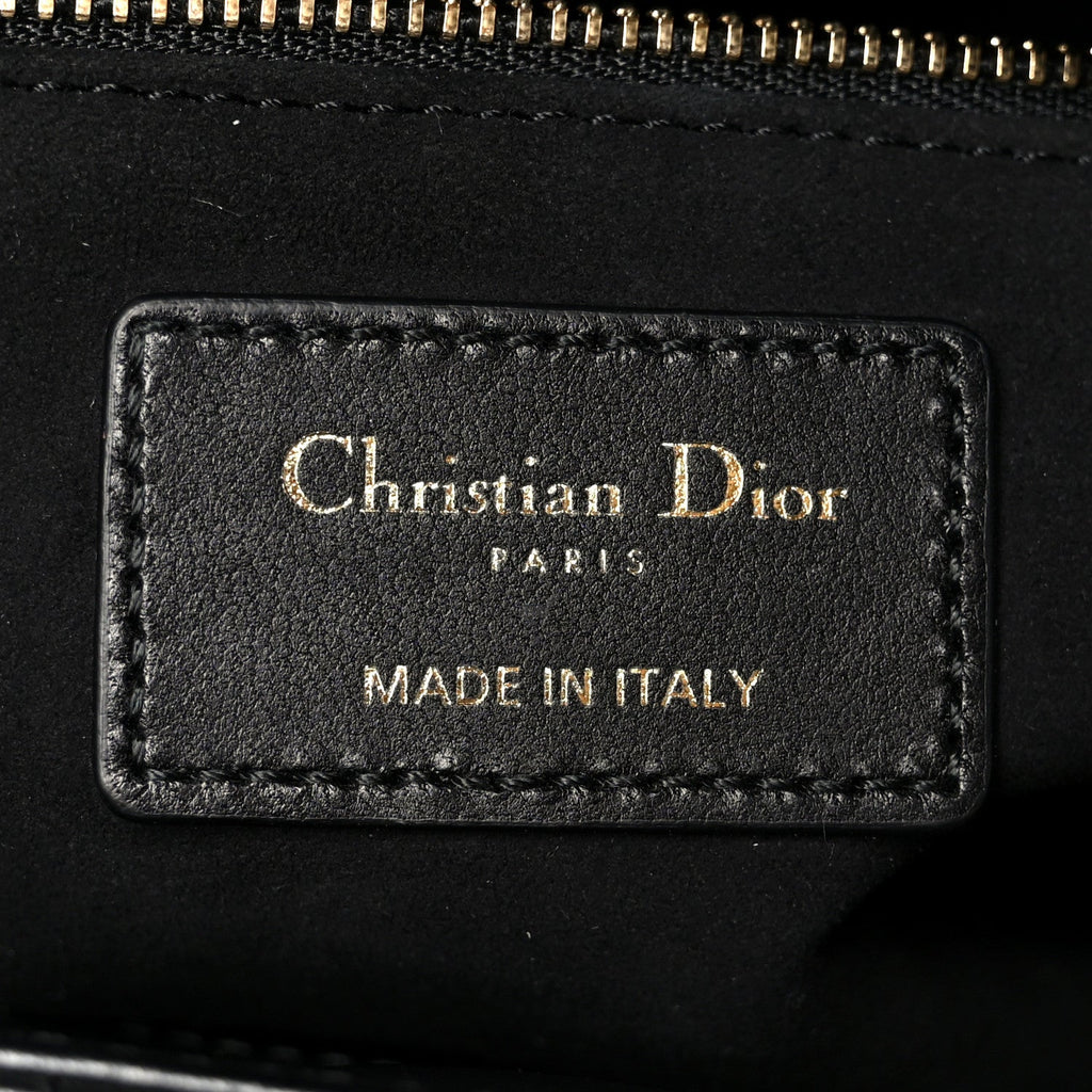 Christian Dior Lambskin Cannage Medium Lady Dior Black