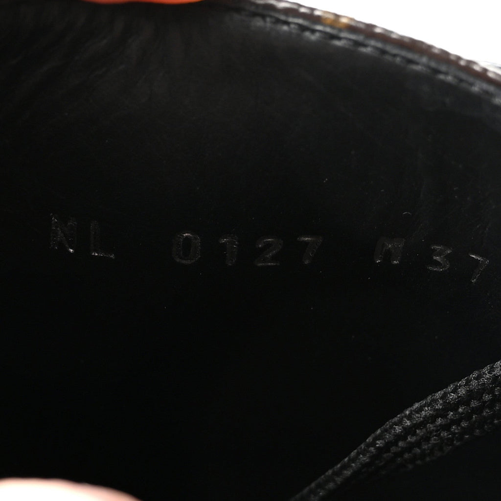 Louis Vuitton Calfskin Monogram Wonderland Flat Ranger Boots 37 Black