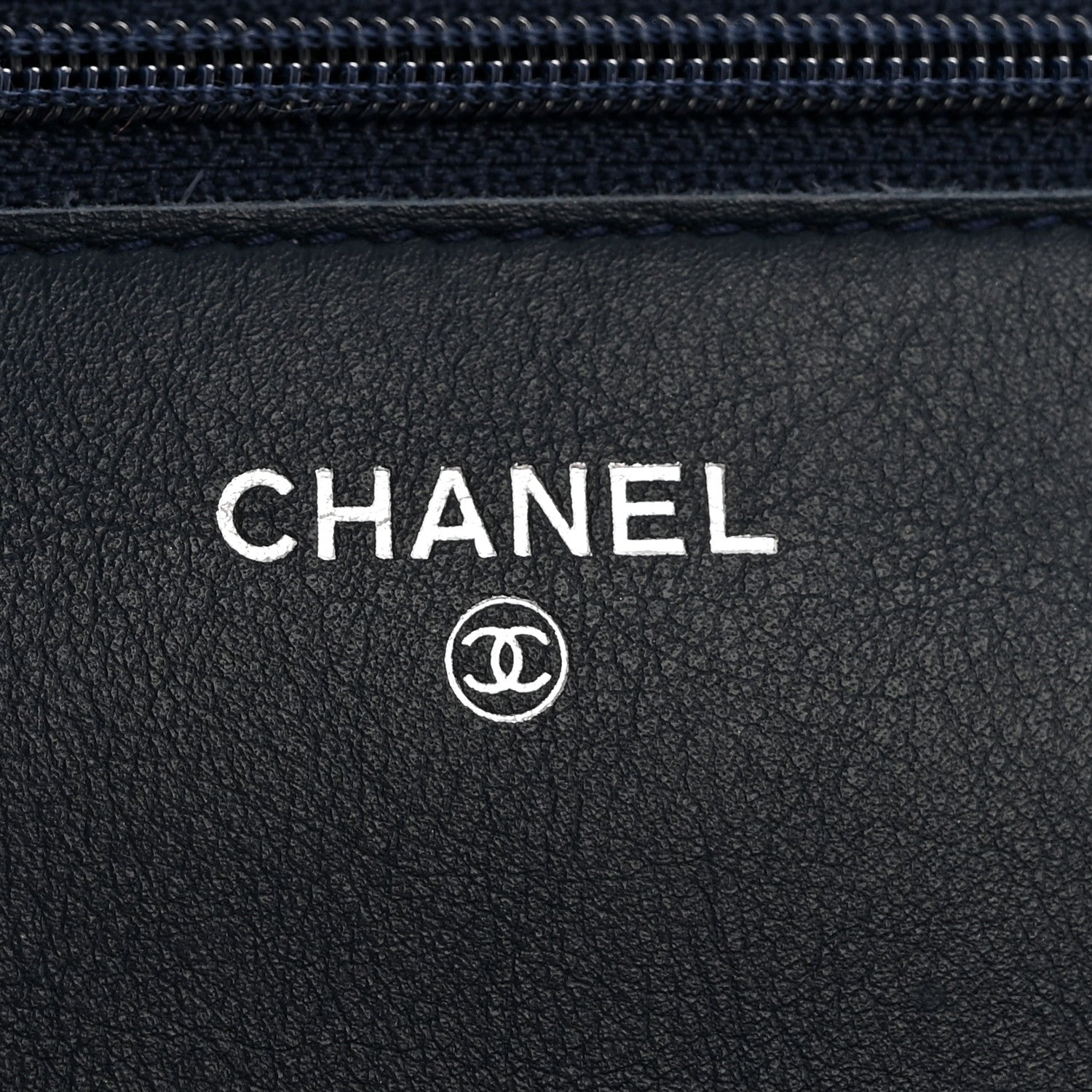 Chanel Caviar Timeless CC Wallet on Chain WOC Navy Blue