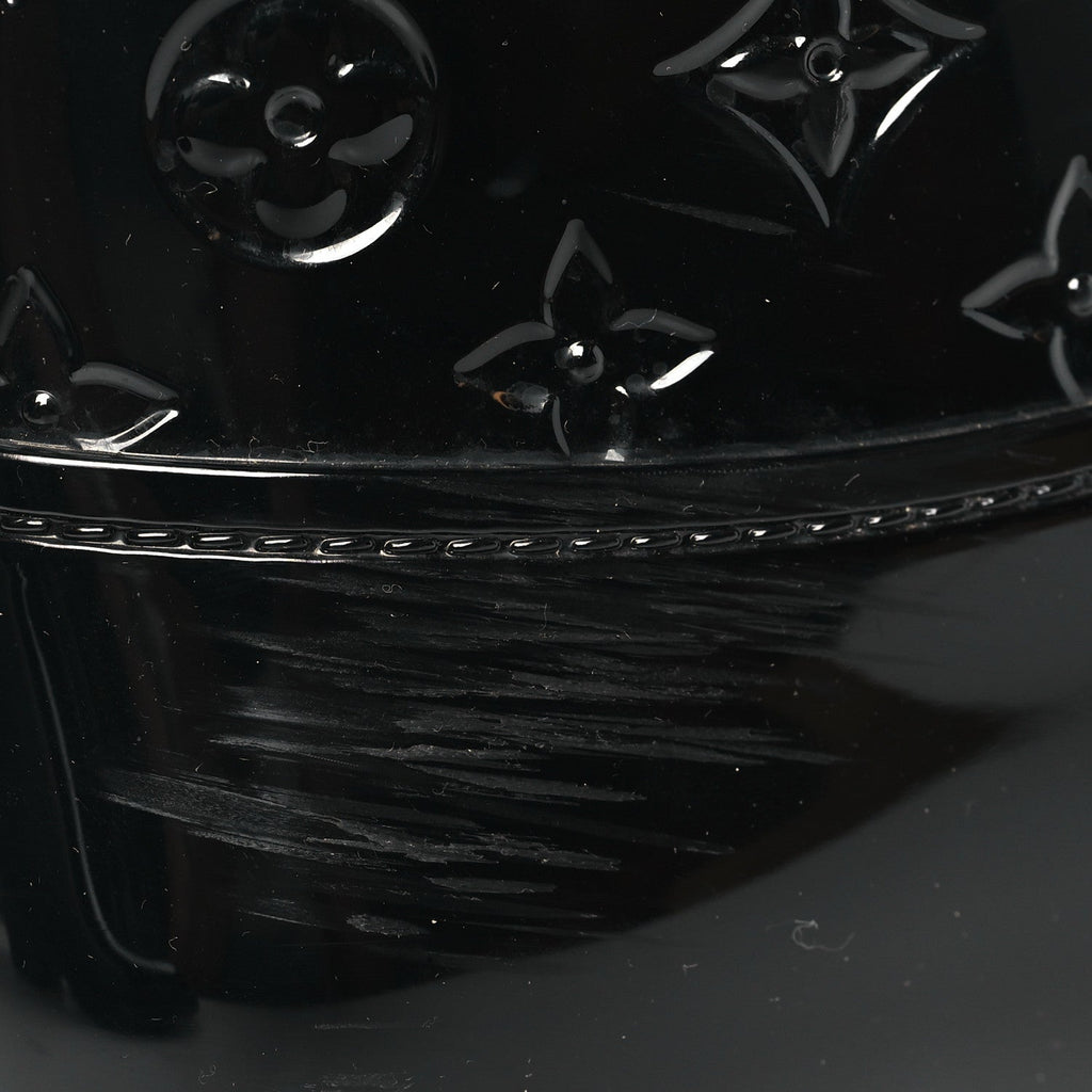 Louis Vuitton Rubber Embossed Monogram Drops Flat Half Boots 37 Black