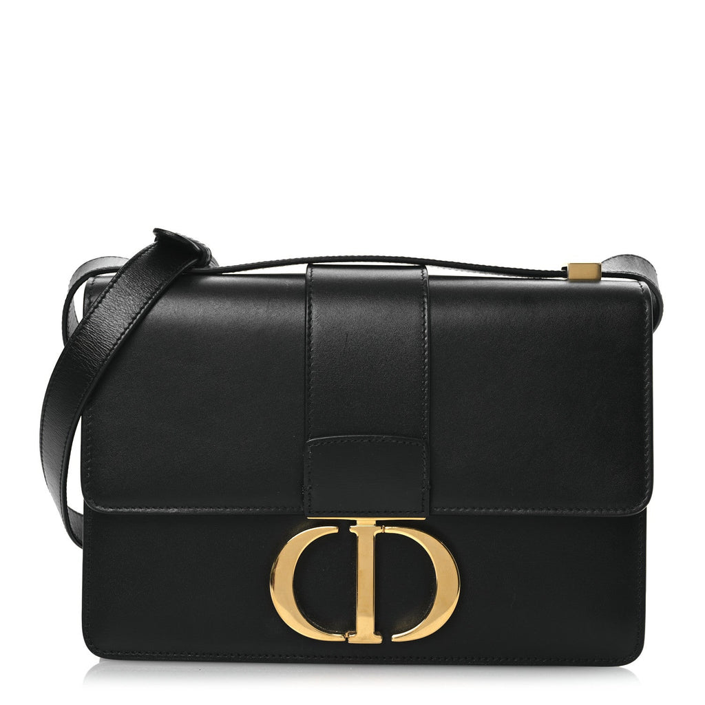 Christian Dior Box Calfskin 30 Montaigne Flap Bag Black