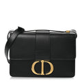 Christian Dior Box Calfskin 30 Montaigne Flap Bag Black