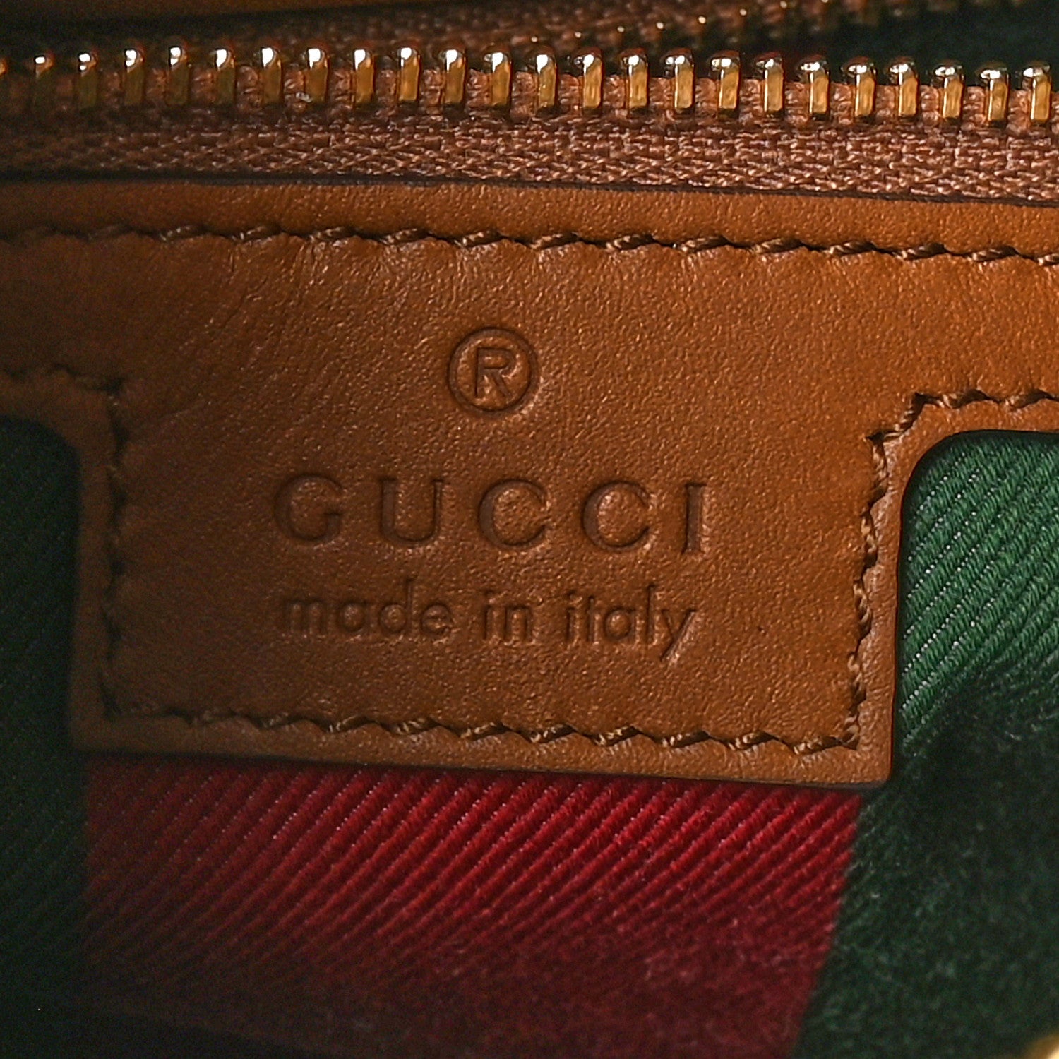 Gucci GG Supreme Monogram Emblem Medium Shoulder Bag Beige Dark Brown