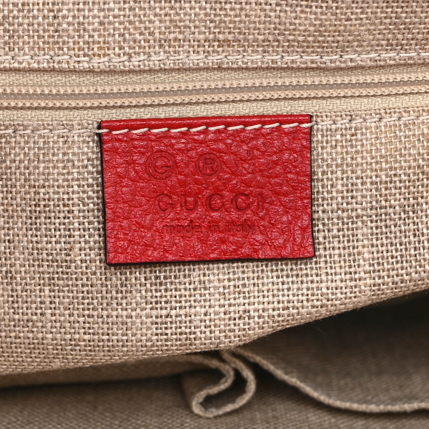 Gucci Dollar Calfskin GG Charm Satchel Red